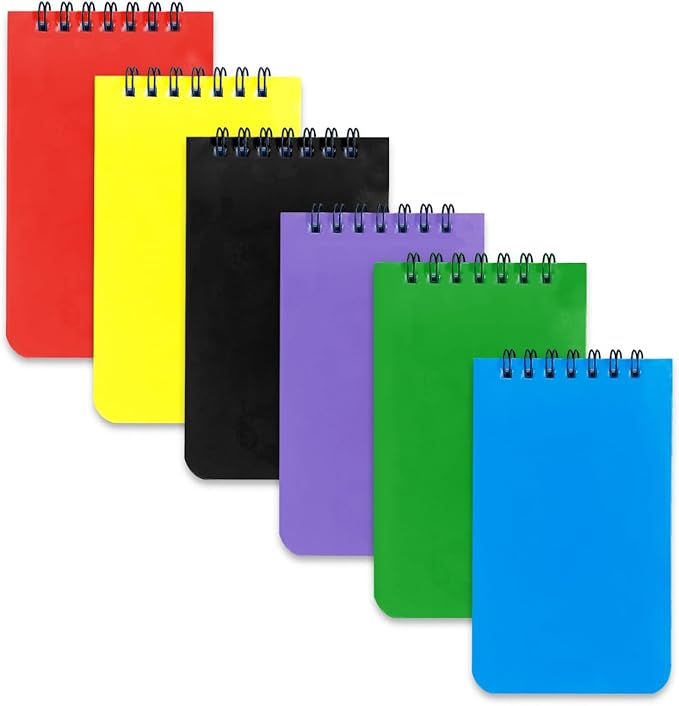 KTOJOY 6 Pack Pocket Notebook Small 3x5 Spiral Notepads With Lined Pages, Small Top Spiral Notebook Little Mini Memo Steno Note Pads for Outdoor Home Office College School