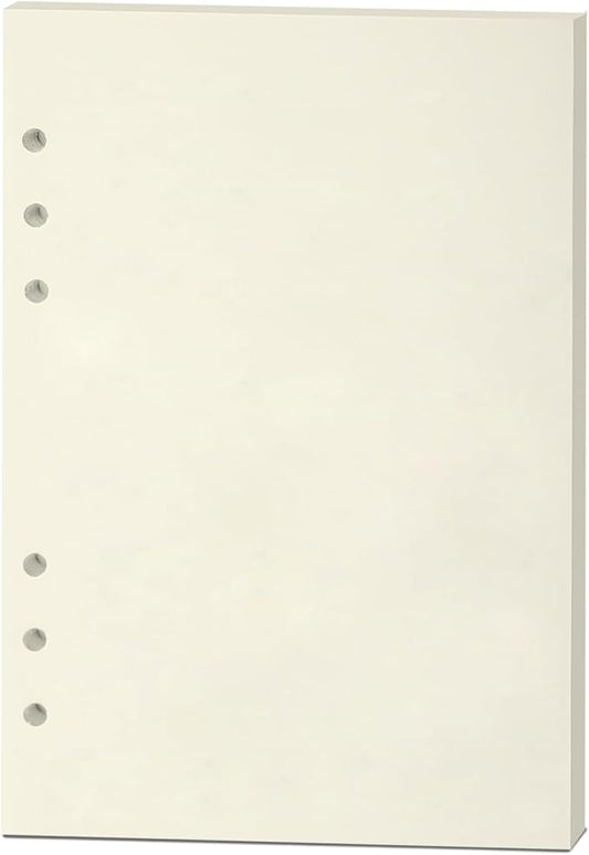 A5 Blank Notebook Refill, 6-Hole Punched, 100GSM Loose-Leaf Paper and Planner Inserts for Sketchbooks, Journals, and Personal Writing,80 Sheets/160 Pages