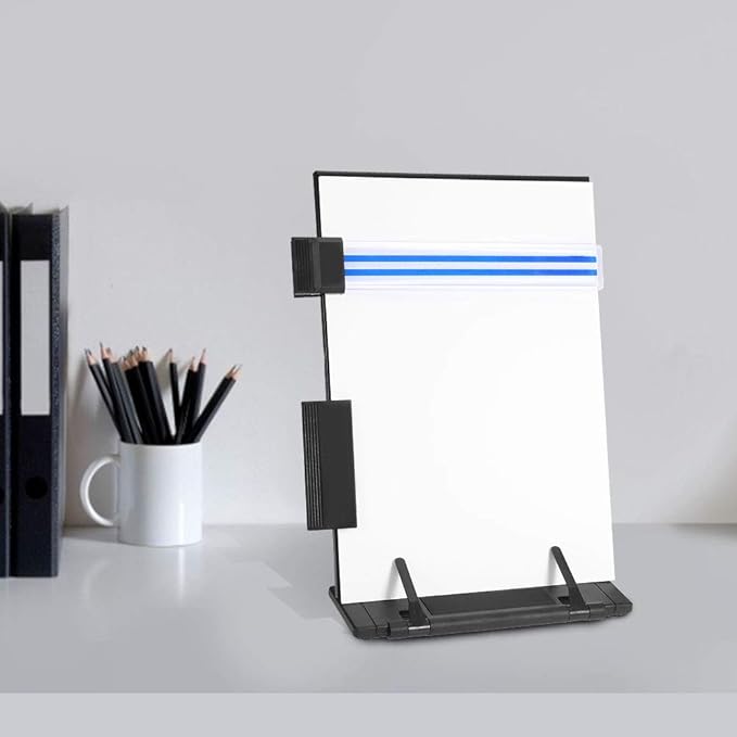 Adjustable Book Stand for Reading and Studying Foldable Portable Document Holder with 6 Angle Settings for Textbooks Cookbooks and Tablets