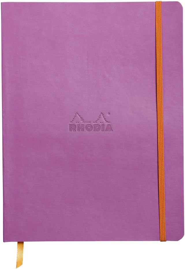 Rhodia Rhodiarama SoftCover Notebook - 80 Lined Sheets - 9 3/4 x 7 1/2 - Lilac Cover, 117511C