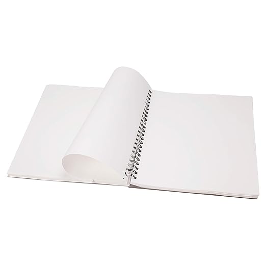 Amazon Basics Sketch Book for Artists, Spiral Bound with Perforated Pages, 67 lb. / 100 gsm, 100 Sheets, 9"x12", White