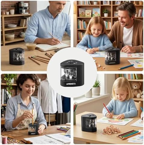 Automatic Electric Pencil Sharpener, Dual Hole, 6-12mm