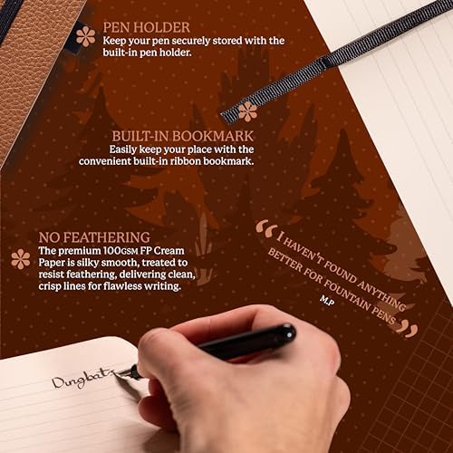 Dingbats A5 Wildlife Ruled Notebook Journal - Premium Vegan Leather Softcover Executive Journal for Women & Men - Work, Note Taking, Writing & Travel