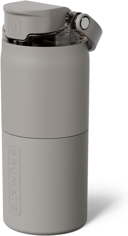 BrüMate Rise 18oz Water Bottle with Covered Silicone Straw | 100% Leakproof Insulated Kids Water Bottle | Cup Holder Friendly Base | 18oz (Mocha)