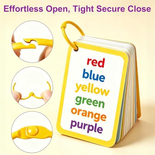 60 PCS Binder Rings 1 1/5", Colorful Metal Book Ring Clips, Loose Leaf Paper Rings for Crafts, Small Metal Key Rings for Index Cards, Open Card Rings Notebook Rings for Office School Home, 10 Colors