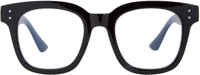 Madison Avenue Blue Light Blocking Glasses Oversized Fashion Blue Light Blocker for Women Anti Eyestrain & UV Protection Computer Eyeglasses (Black)