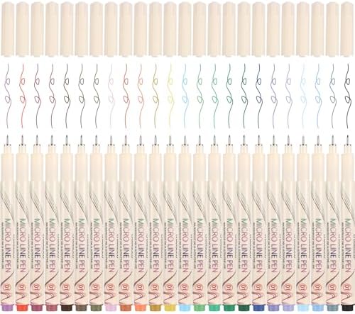 01 Micro Fine Point Pen Set - 24 Waterproof Archival Ink Colors, 0.25mm Fineliner Pens for Art Illustrations, Sketching, Anime, Manga, Technical Drawings & Scrapbooking-fan