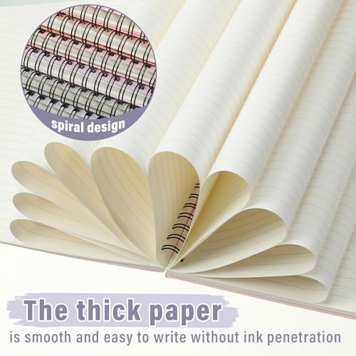 Fuutreo 6 Pack Spiral Notebook 10.5x7.45 Notebook,Cute Color,Dreamy