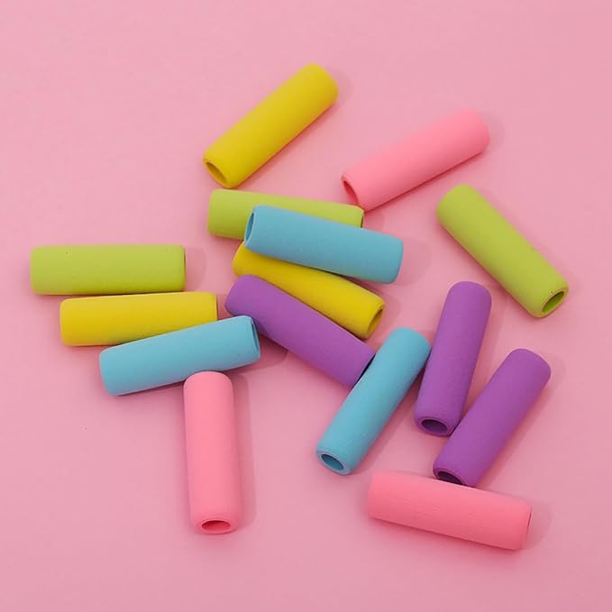 Ruiwaer 20PCS Soft Cushion Pencil Grips Pencil Holders Writing Aid Pencil Holder Writing Drawing Aid Pen Holder for Kids, Students, Adults, Blue, Yellow, Purple, Green and Pink
