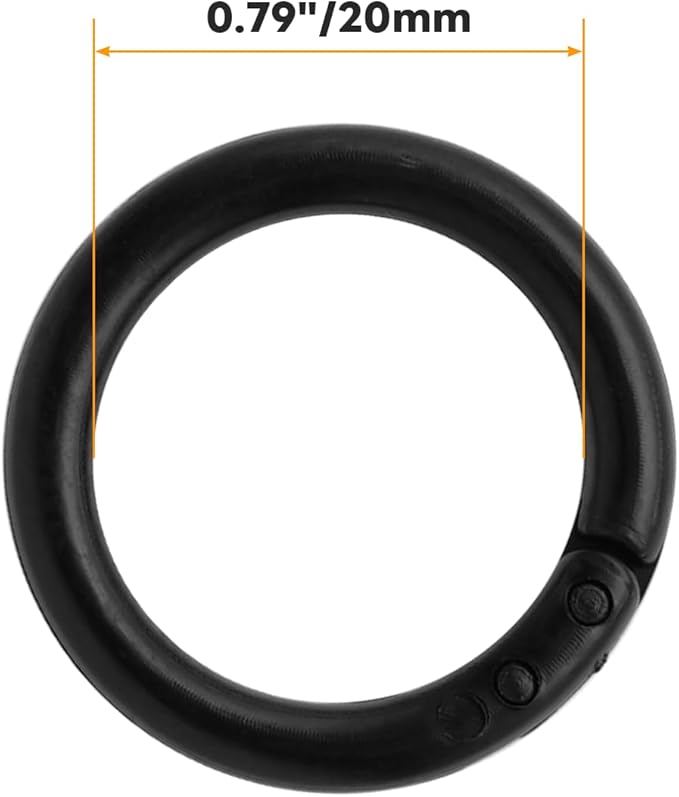 120 Pcs 3/4 Inch Plastic Binder Rings, Loose Leaf Binder Book Rings, Black Index Card Rings Binder Clip Rings for Flash Cards, Key Rings, Index Cards, Paper (20mm, Black)