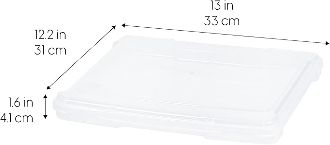 IRIS USA Board Game Storage Containers, 4-Pack |Made in USA| Organizers with Built-In Handle & Snap-Tight Lid for Puzzles, Scrapbook, and Fits 8.5" x 11" or A4 Papers, Slim - Clear