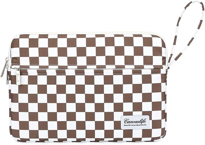 canvaslife 13.3-inch Notebook Computer, Shockproof, Waterproof and Protective Travel Notebook Computer case, Suitable for 13-13.3-inch Notebook Computer Cases (Brown Checker)