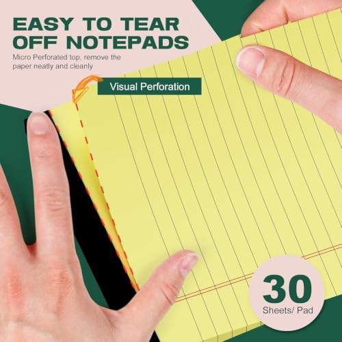 Yellow Legal Pads 5x8 Notepads, 12 Pack Small Note Pads 5x8 College Ruled