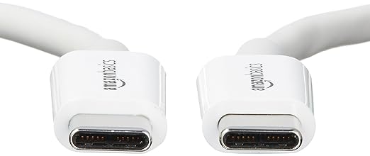Amazon Basics USB-C to USB-C Fast Charging Cable, 480Mbps Speed, USB-IF Certified, for Apple iPhone 16/15, iPad, Samsung Galaxy, Tablets, Laptops, 9 Foot, White