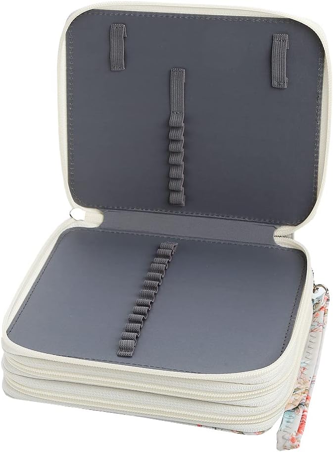 72 Slots Pencil Case Organizer w/Removal Handle Strap | 3-Layer Zipped Pencils Box Large for Colored Pencils Watercolor Pencils for Office and Travel for Artist