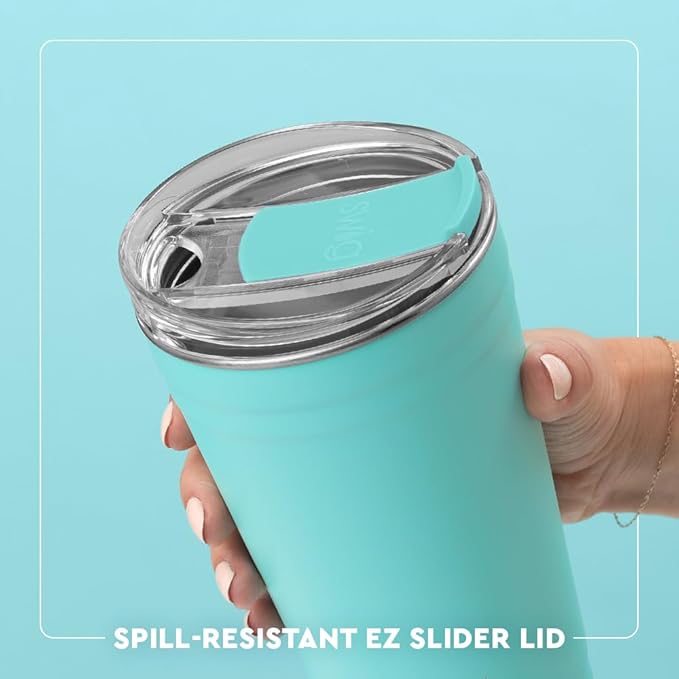 Swig Life 24oz Party Cup, Stackable Insulated Travel Coffee Tumbler with EZ Slider Lid, Cup Holder Friendly, Stainless Steel 24 oz Tumbler, Reusable Coffee Mug (Dreamsicle)