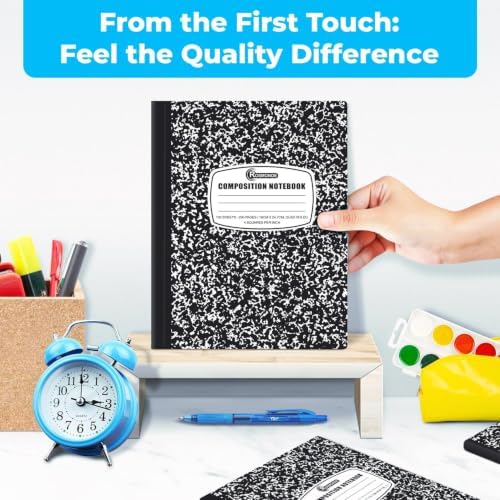 Rosmonde 100 Pack Bulk Graph Paper Composition Notebook, 100 Sheets