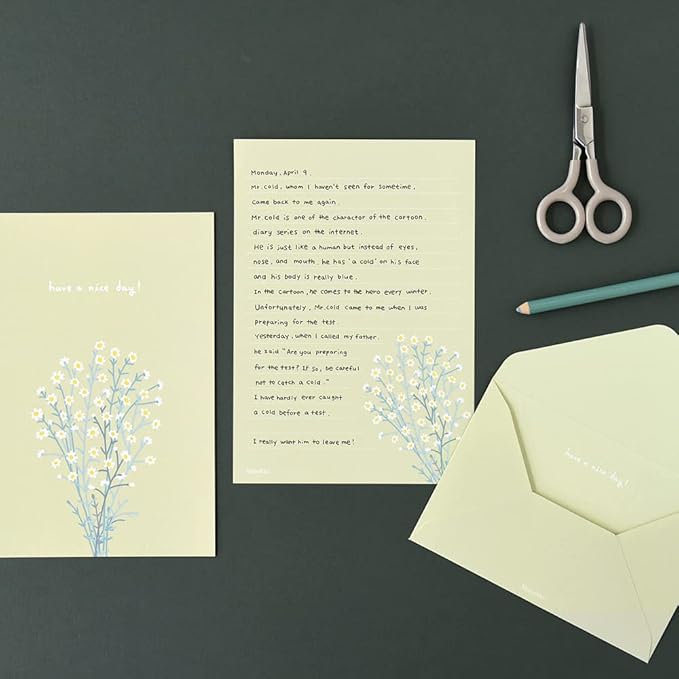 Monolike Flower for you ver.2 Letter Paper and Envelopes Set - 8Type, 32 Letter Paper + 16 Envelopes
