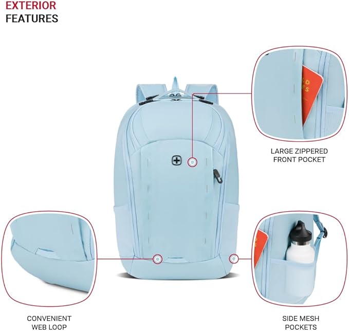 SwissGear 8119 Laptop Backpack, Light Blue, 19 In