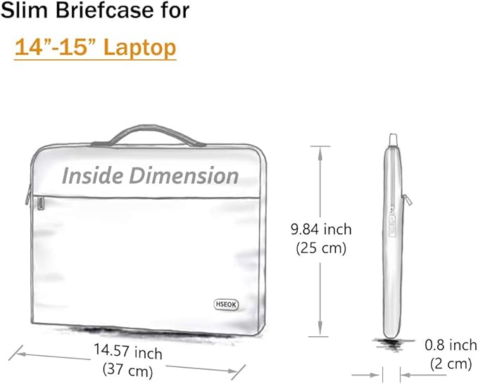Hseok Laptop Sleeve 14-15 Inch Case Briefcase Compatible with MacBook Neo Pro 14 M5/M4/M3/M2/M1, MacBook Air/Pro 15 M4/M3/M2, XPS 15, Most Popular 13"-14" Notebooks,L01G04