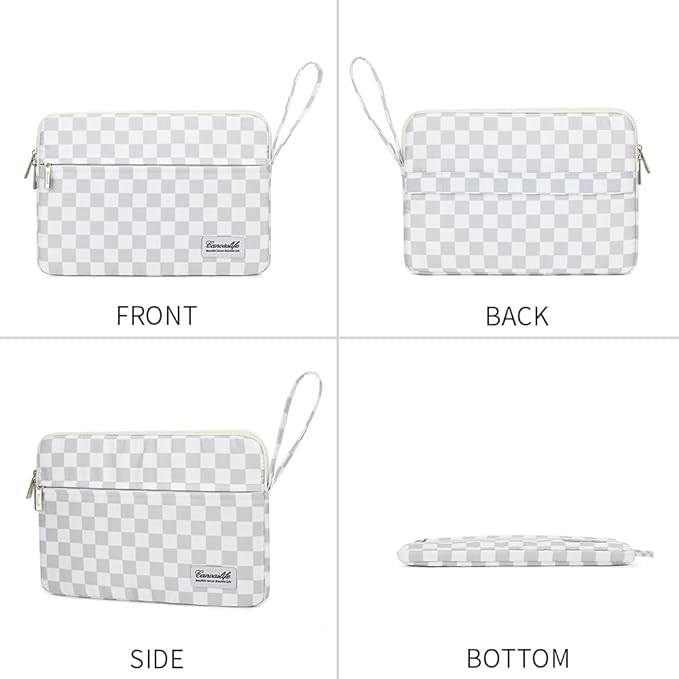 Canvaslife 13.3-Inch Laptop Case, Shockproof, Waterproof and Protective Travel Sleeve Compatible with MacBook Air, MacBook Pro, HP, Lenovo, Dell Inspiron 13-13.3-Inch Laptops (Grey Checker)