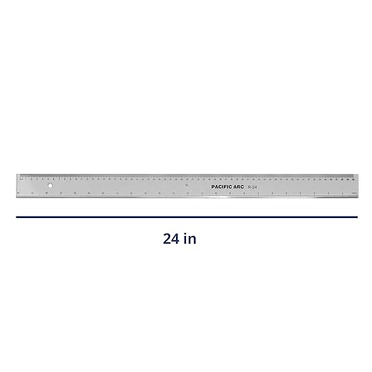 Pacific Arc 24 Inch Ruler Clear Plastic, Graduations in Inches and Centimeters