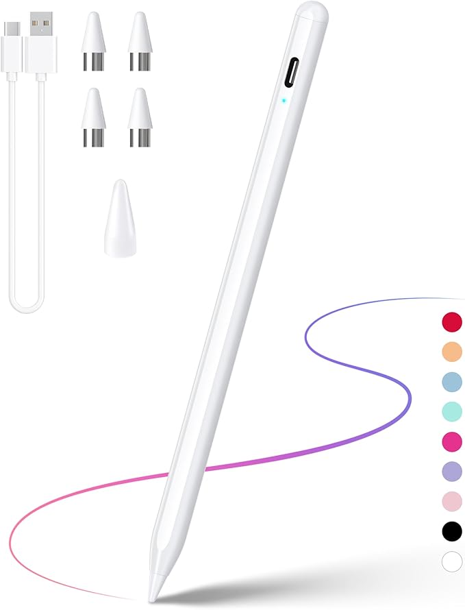 Stylus Pen for Touchscreen, Compatible for Android & iOS Phones/Tablet, Fast Charge Universal Stylus Pen for i-Phone, i-Pad, Tab A9+, High Sensitivity & Precision Stylist Pencil for Writing/Drawing