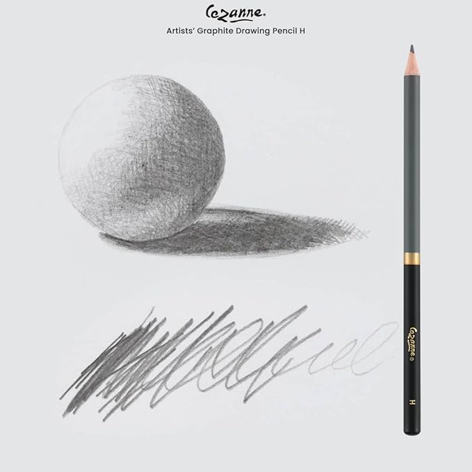 Cezanne Graphite Drawing Pencils Set - H, Set of 12 Break-Resistant Graphite Lead, Easy-to-Sharpen Sketch Pencils, Master Artist Quality Graphite Pencils for Technical and Artistic Drawing