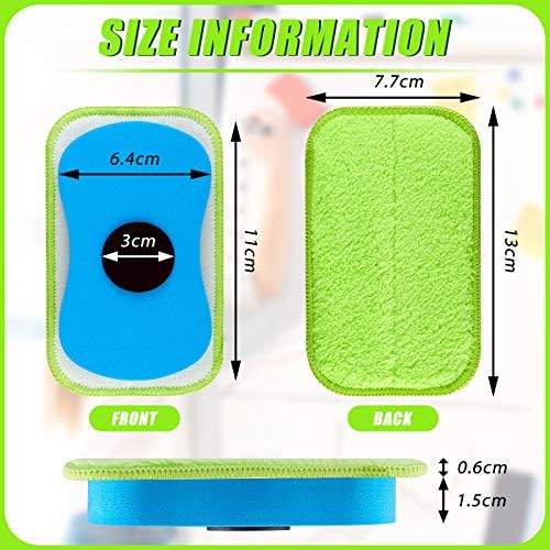 Zonon 3 Pcs Chalk Erasers Magnetic Reusable Dust Free, Blue
