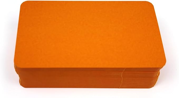 PPAPPAPPIYO 3.5x2 rounded corner index cards180gsm Thick Cardstock, Blank Colored Flash Cards for Study, Notes, Business Cards & Labels, Small Notecards 100 Pack (Orange)