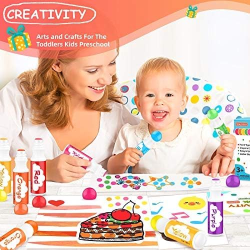 Soucolor 32-Pack Washable Dot Markers for Kids & Toddlers | 8 Vibrant Colors | Non-Toxic Bingo Daubers | Preschool Arts & Crafts, Classroom Supplies | Paint Dabbers for Endless Creative Fun