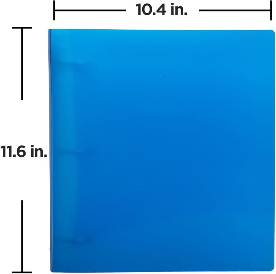 JAM PAPER Plastic 2 inch Binder - Blue 3 Ring Binder - Sold Individually