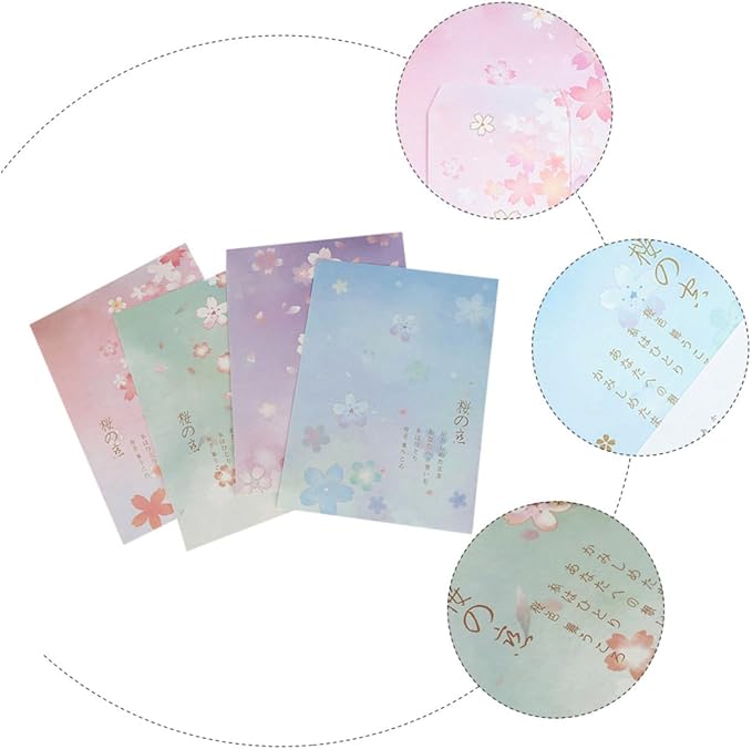 MAGICLULU Blossoms Pattern Writing Paper Set 40pcs B5 Japanese Style Stationery Letter Paper for Writing and Printing Vintage Floral Design Office and School Supplies