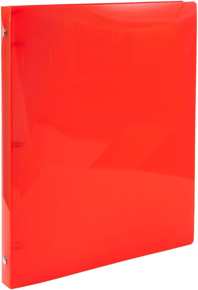 JAM PAPER Plastic 0.5 inch Binder - Red 3 Ring Binder - Sold Individually