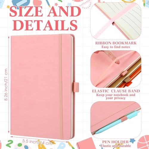 Laumoi 7 Pack Hardcover Lined Journal Notebooks Bulk,Fashion Color,A5