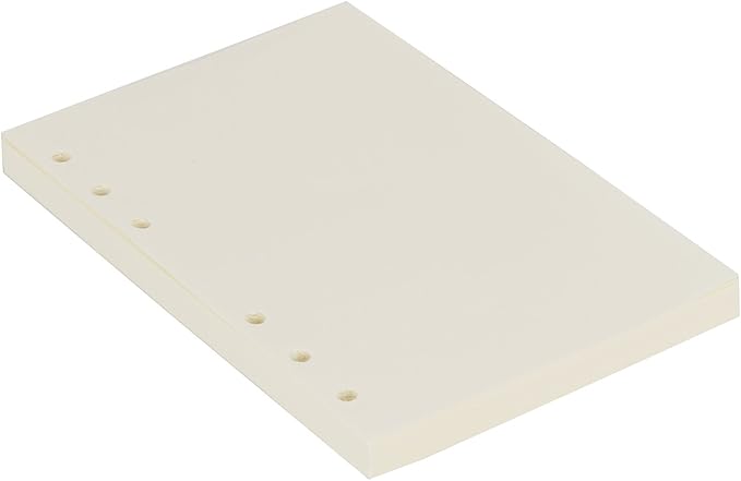 A6 Blank Refill Paper 6 Hole Punched Filler Paper Refills for A6 Loose Leaf Notebook Travel Journal Personal Diary Planner Binder, 80 Sheet, 160 Page, 4.1 Inches x 6.5 Inches