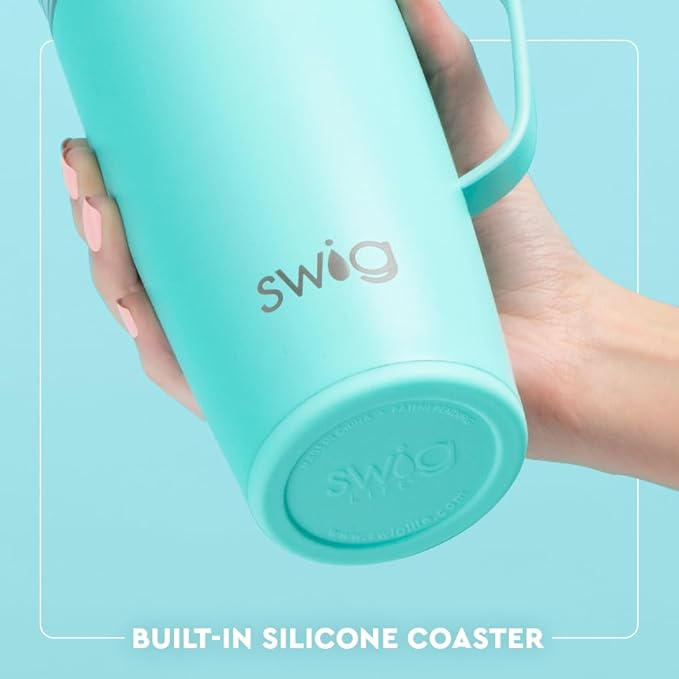 Swig Life 22oz Travel Mug, Insulated Tumbler with Handle and Lid, Travel Coffee Mug, Cup Holder Friendly, Stainless Steel 22 oz Tumbler, Reusable Insulated with Lid (Sweet Pea)