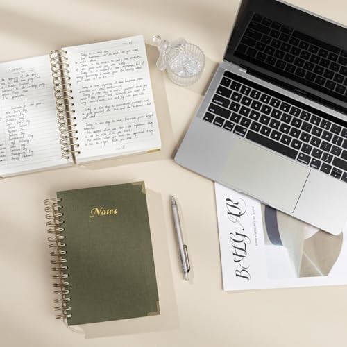 Spiral Notebook Journal, 328 Pages Linen Hardcover College Ruled Notebook, Lined Thick Journals for Women Men, B5 Thick Spiral Journal for Writing, 100GSM Paper, Cute Notebooks for Work School