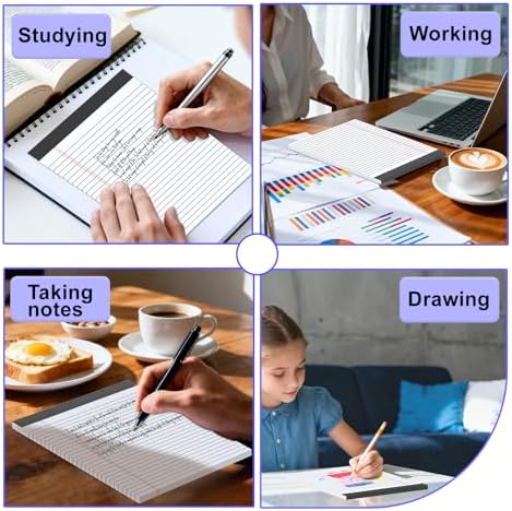 3 Pack White Legal Pads 8.5 x 11 Inch, Wide Ruled Notepads Lined Memo Note Pads, 8.5x11 Inch Micro Perforated Writing Pads 30 Sheets Per Pad for Work Study Daily Note Taking List
