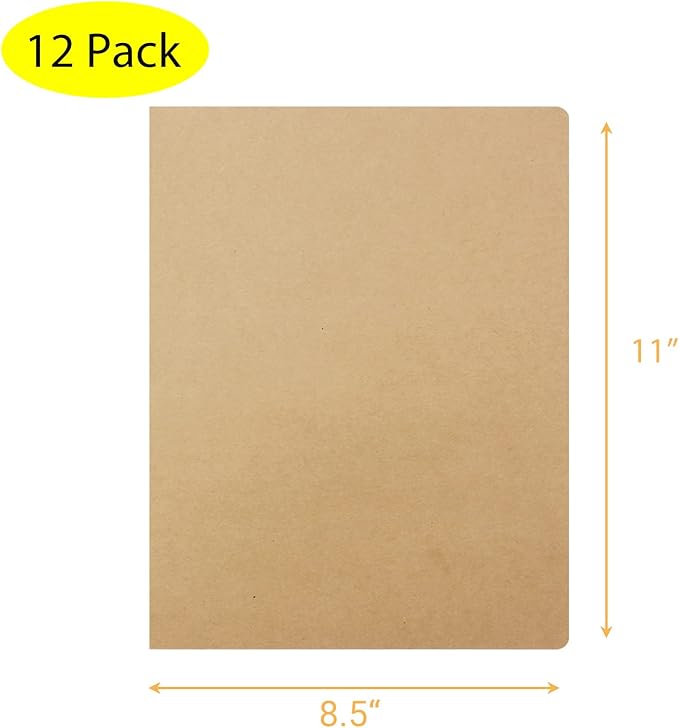 zmybcpack 12 Pack Large Dot Grid Notebook Journals Bulk, 8.5" x 11" Dotted Journals Notebook for Travelers, College Students, Office-Subject Notebooks 60 Dotted Pages/30 Sheets