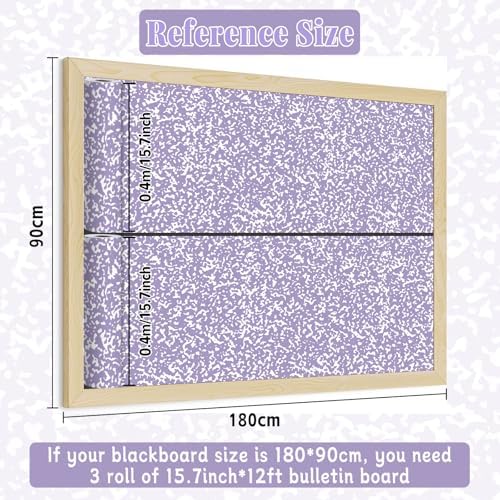 Purple Composition Bulletin Board Roll Non-Woven Fabric Poster 15.7" x 12ft