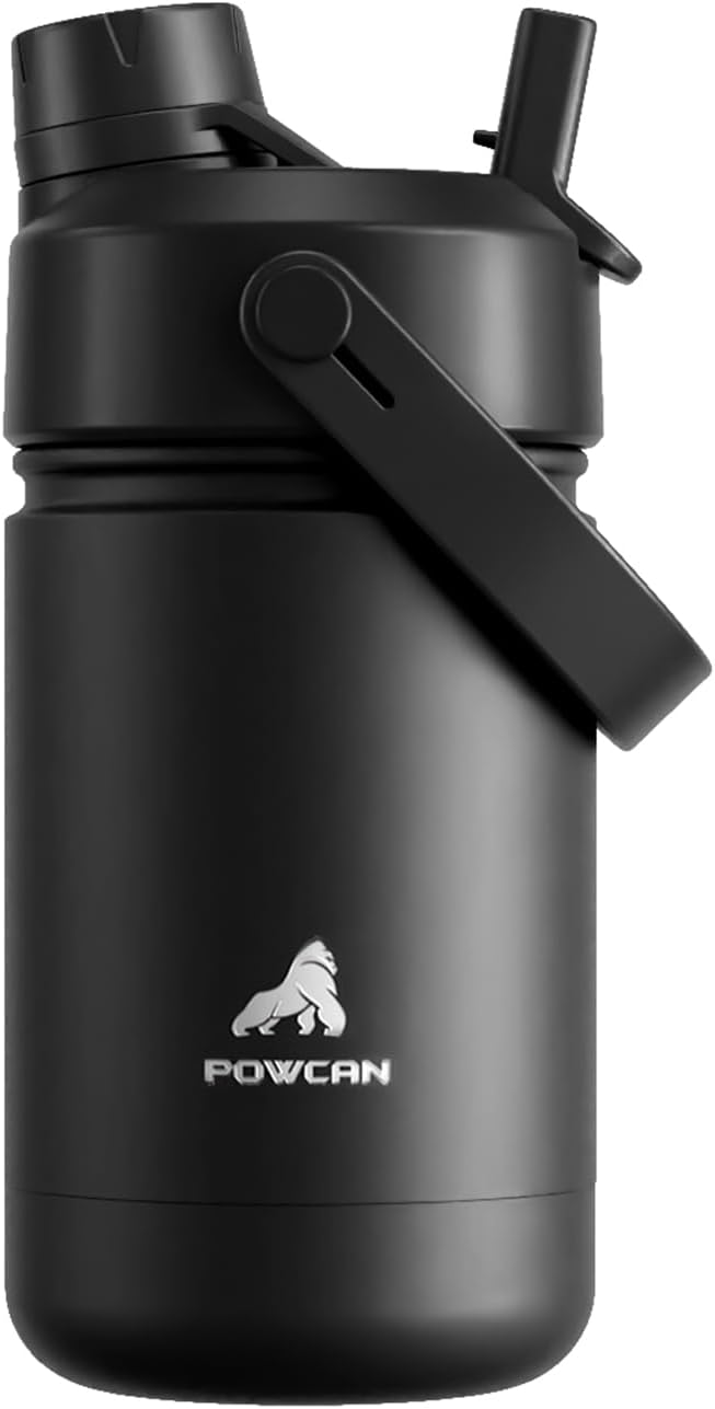 12 oz Kids Leakproof Water Bottle: 2-in-1 Straw Spout Lid, BPA-Free, Easy Carry, Keep Cold 24H, Cupholder Friendly, Stainless Steel Cup for Summer Camp, Playground, Trip, Birthday Gift (Dark Knight)