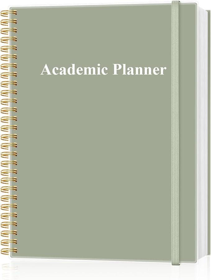 Academic Planner for 2026-2027 or Anytime - Undated Weekly Student Planner For Homeschool, High School, College & Nursing Students, 200 Pages, 8.5" x 11", Green