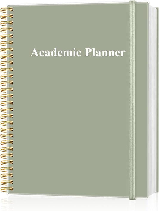 Academic Planner for 2026-2027 or Anytime - Undated Weekly Student Planner For Homeschool, High School, College & Nursing Students, 200 Pages, 8.5" x 11", Green