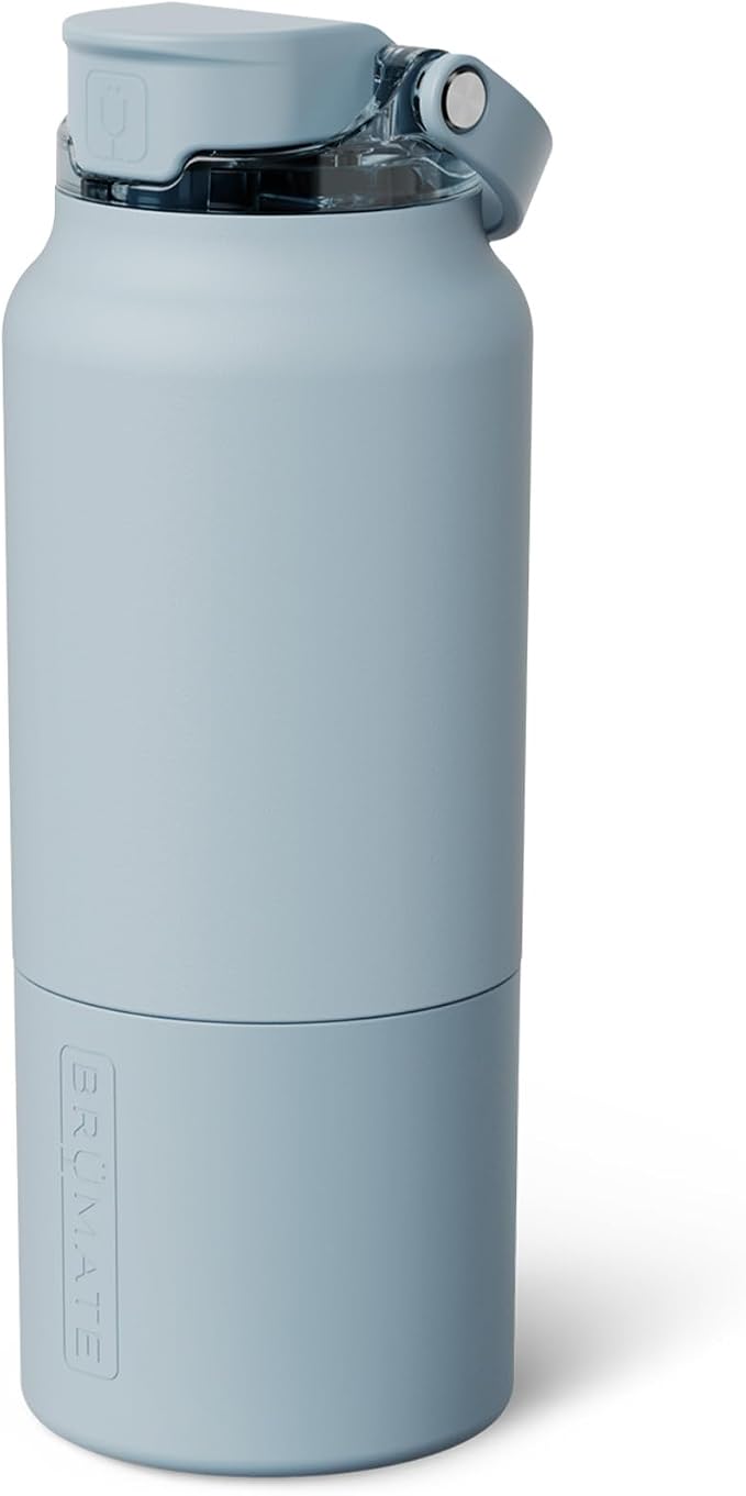 BrüMate Rise 35oz Water Bottle With 100% Leakproof Covered Silicone Straw | Insulated Stainless Steel Water Bottle With Removable Straw | Fast Flow | Soft Sip Silicone Spout | BPA-Free (Mist)