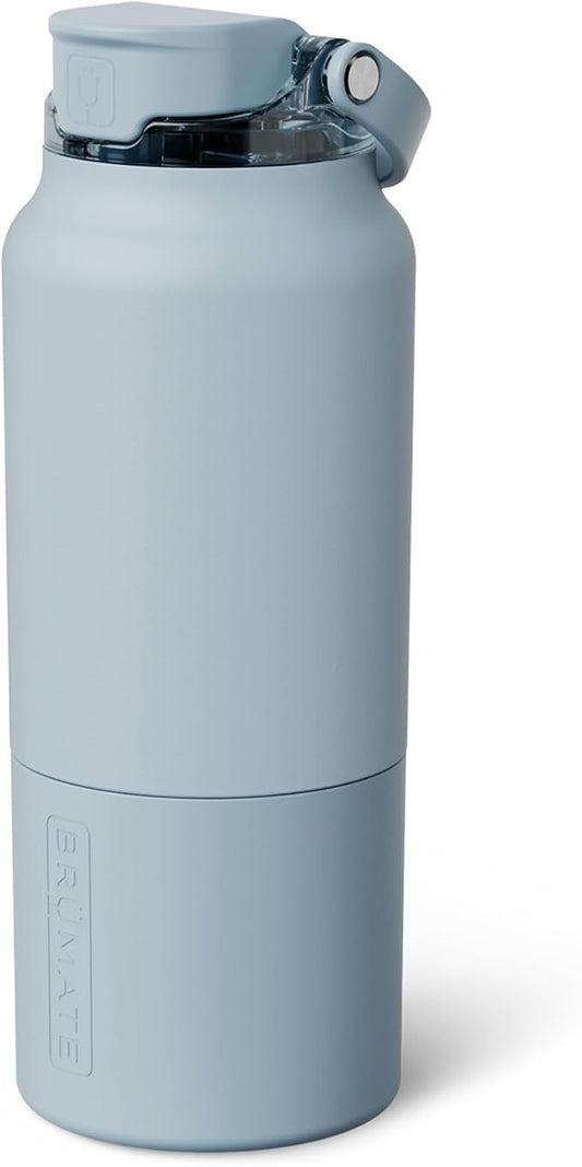 BrüMate Rise 35oz Water Bottle With 100% Leakproof Covered Silicone Straw | Insulated Stainless Steel Water Bottle With Removable Straw | Fast Flow | Soft Sip Silicone Spout | BPA-Free (Mist)