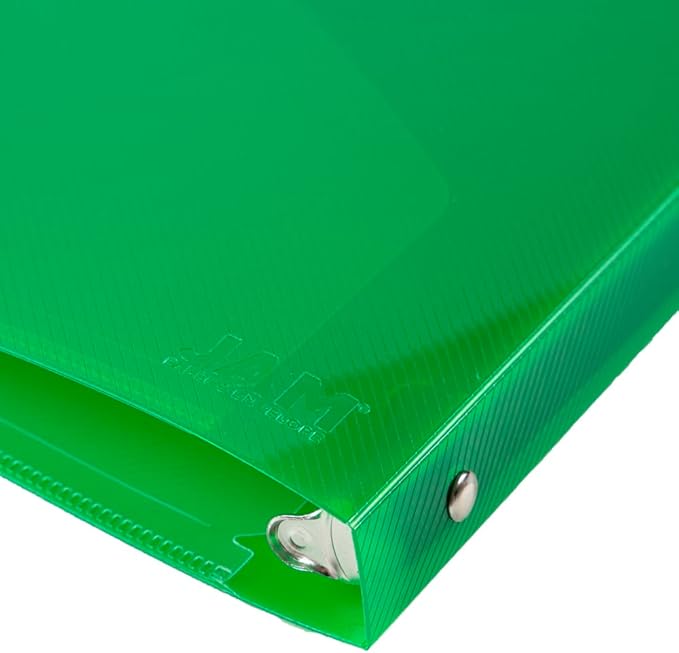 JAM PAPER Plastic 0.5 inch Binders - Assorted 3 Ring Binders (Red, Blue, Green & Orange) - 4/Pack