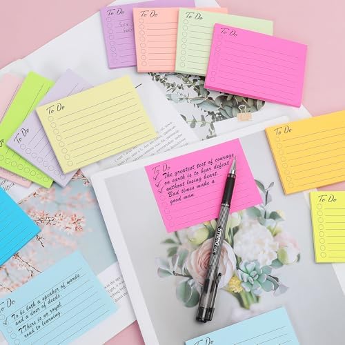 12 Pack to Do List Sticky Notes, 3x4 Inch, Lined Checklist Sticky Pads