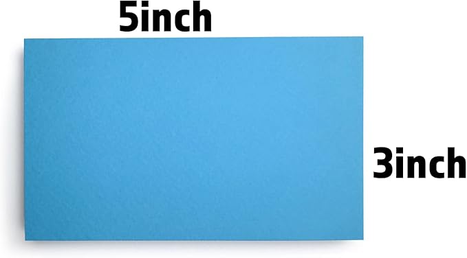 PPAPPAPPIYO 50 Pack 3x5 Colored Index Cards, 180gsm Premium Textured Blank Flash Cards, Heavyweight Cardstock for Study, Recipes, and DIY Crafts (blue)