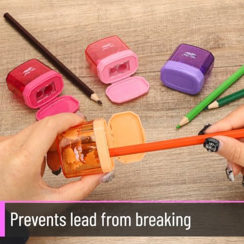 Mr. Pen- Manual Pencil Sharpener, 4 Pack, Colorful, Dual Holes